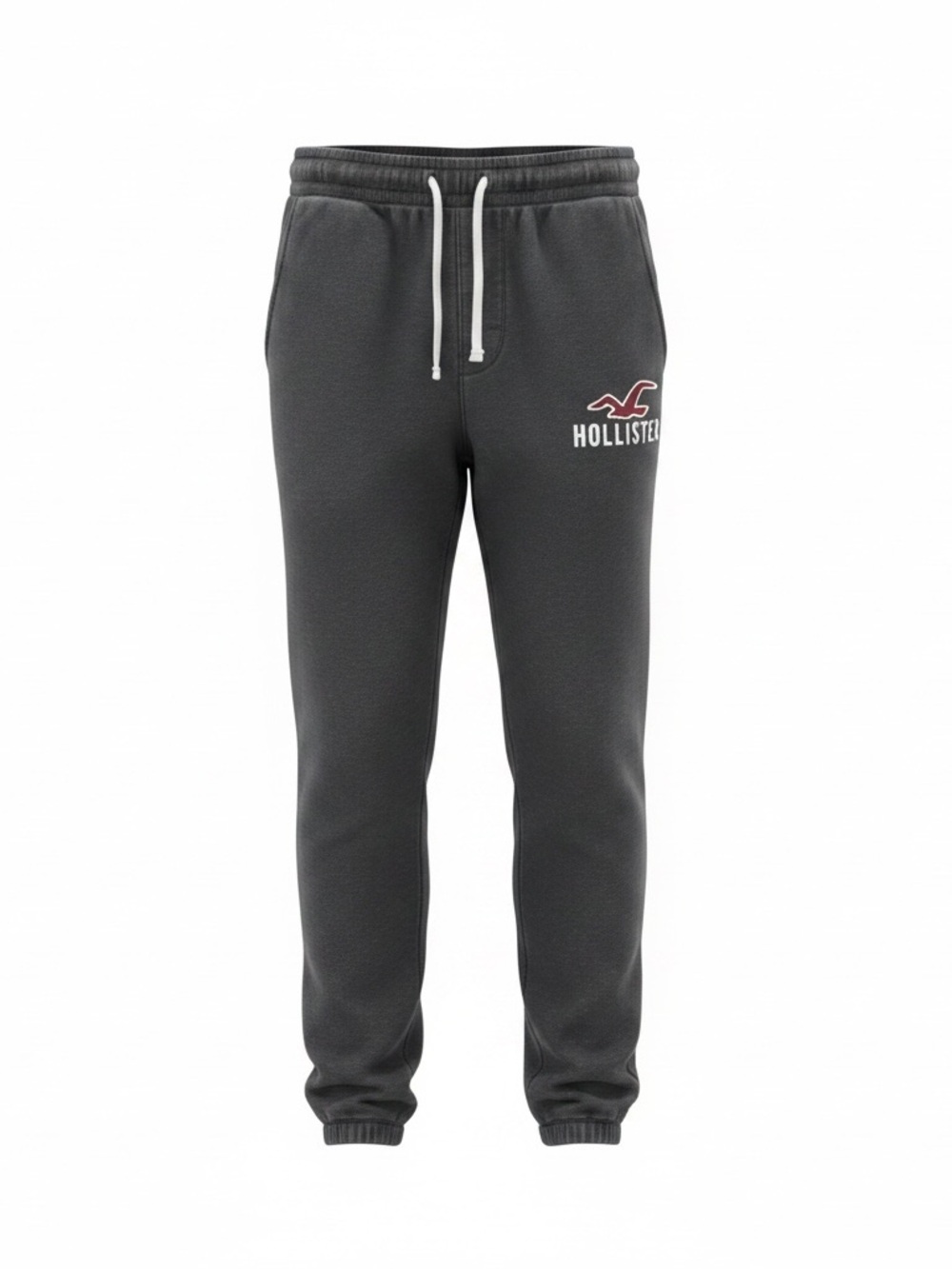 Hollister Navy Blue Logo Joggers with White Drawstring